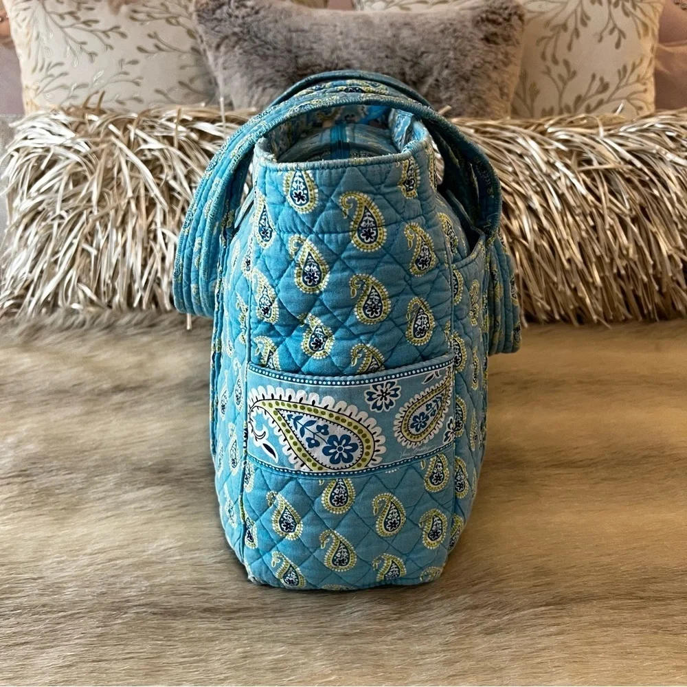 Vintage VERA BRADLEY Bermuda Blue 2005 Baby Bag Green Paisley Changing Pad Y2K